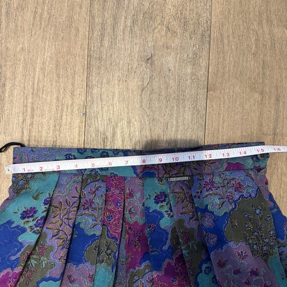 Geiger‎ Austria Skirt Women 10 Wool Floral Pleated Midi Whimsigoth Fairy Vtg Art - Picture 11 of 15